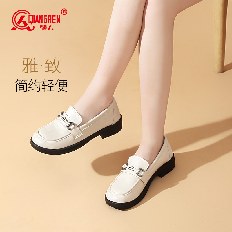 強(qiáng)人3515女鞋平底淺口女單鞋 S3DLA8836-7 舒適樂福鞋法式溫柔瑪麗珍鞋